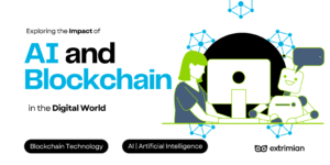 An image symbolizing the convergence of Artificial Intelligence (AI) and blockchain technology, highlighting their interconnectedness and potential to revolutionize the digital world.