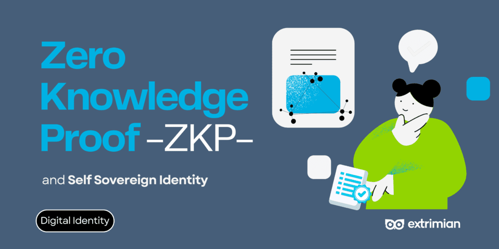 A digital representation of a self-sovereign identity (SSI) being authenticated through a zero-knowledge proof (ZKP) protocol, highlighting the secure and privacy-preserving nature of the process.
