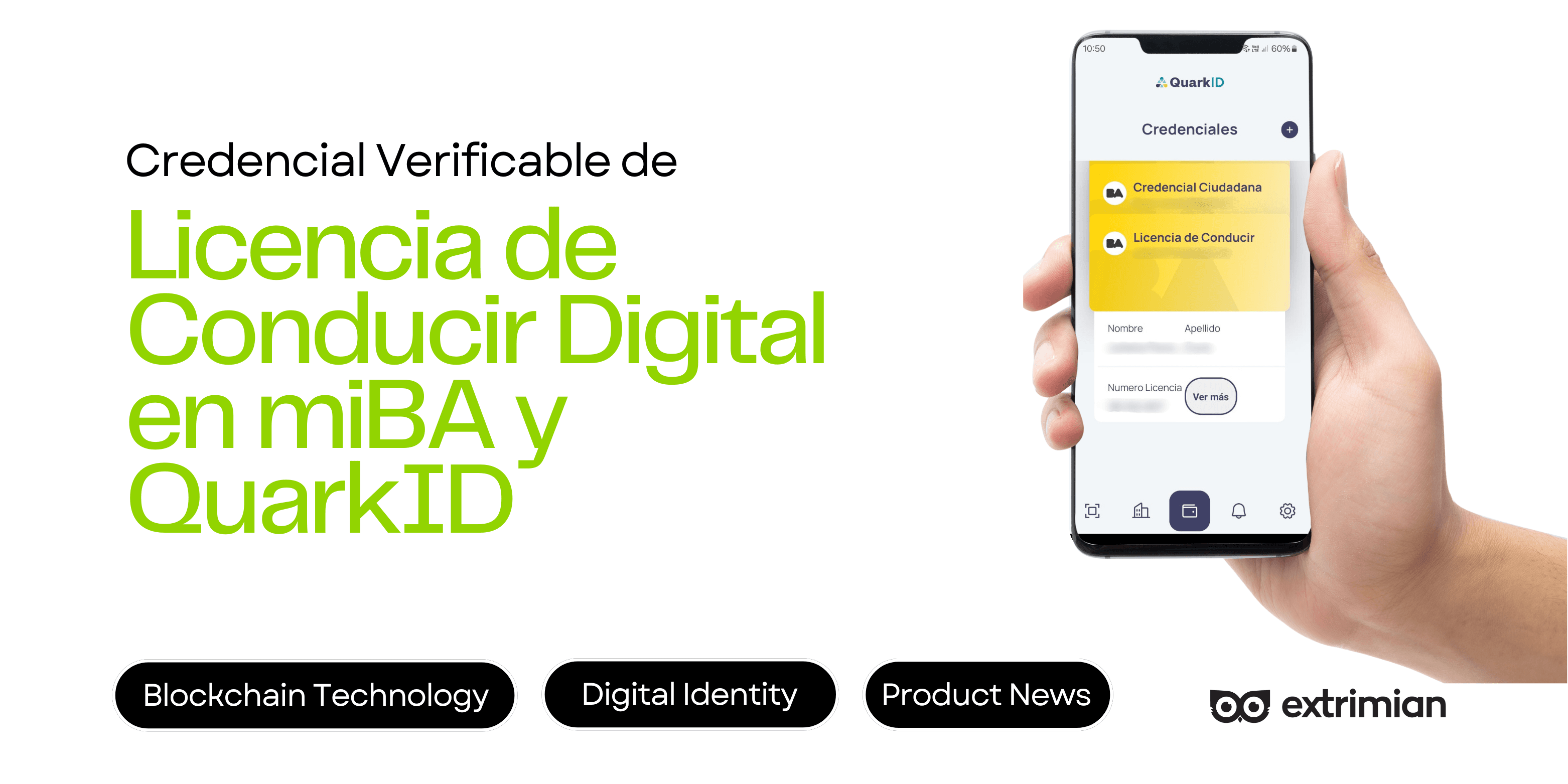 Credencial Verificable de Licencia de Conducir Digital disponible en miBA y QuarkID